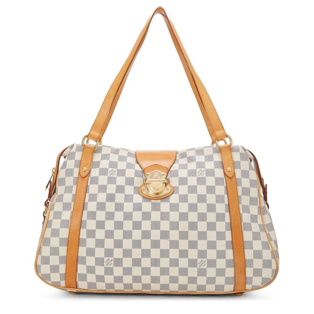 Louis Vuitton White Damier Azur Coated Canvas Stresa Gm (Authentic Pre-Loved)